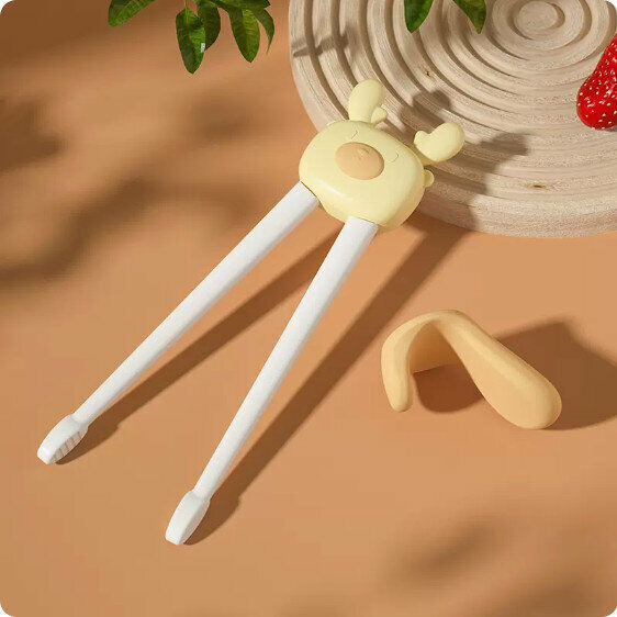 Hotly recommended toddler training chopsticks (tiger mouth training chopsticks - lemon yellow)