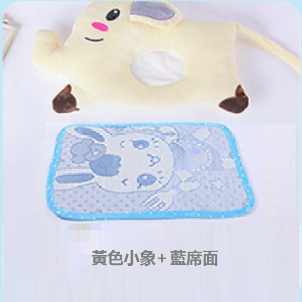 Hot recommended baby pillow cartoon baby shaped pillow (yellow elephant + blue mat) (size: 26cm*32cm)