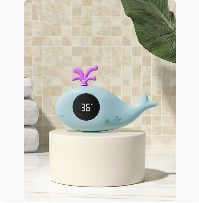 Hot Push Water Thermometer (Whale-Sky Blue)