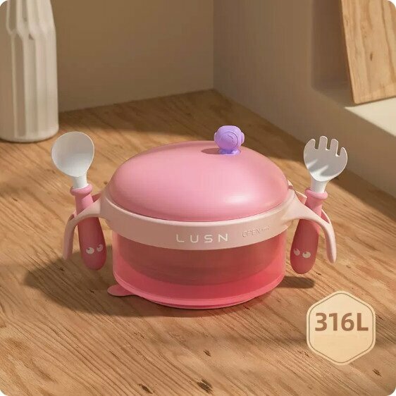 Hotly recommended baby food bowl set (Xingdai powder-440ml-with fork and spoon, Starry Sky series)