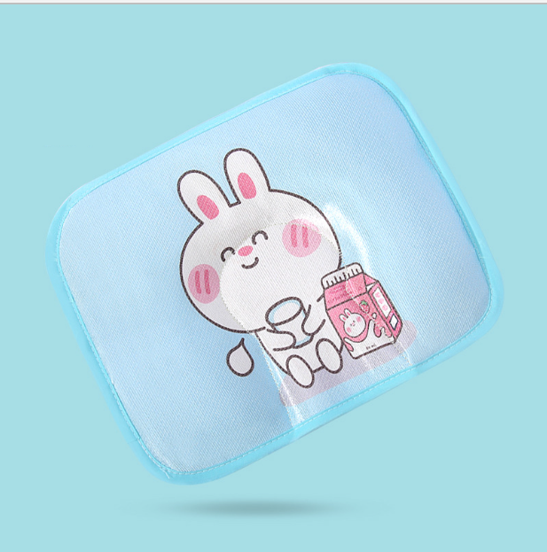 Popular baby pillow buckwheat ice silk shaped, sweat-absorbent and breathable (green milk rabbit without bile core) (size: 28cm*20cm)