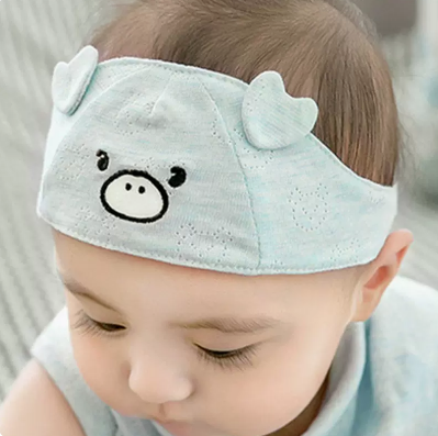 Hot selling baby summer thin topless door hat (03 piggy style sky blue) (size: one size fits all (suitable for head size 36-44cm) (applicable age: 0-8 months)