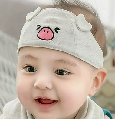 Hot selling baby summer thin topless door hat (02 piggy style gray) (size: one size fits all (suitable for head size 36-44cm) (applicable age: 0-8 months)