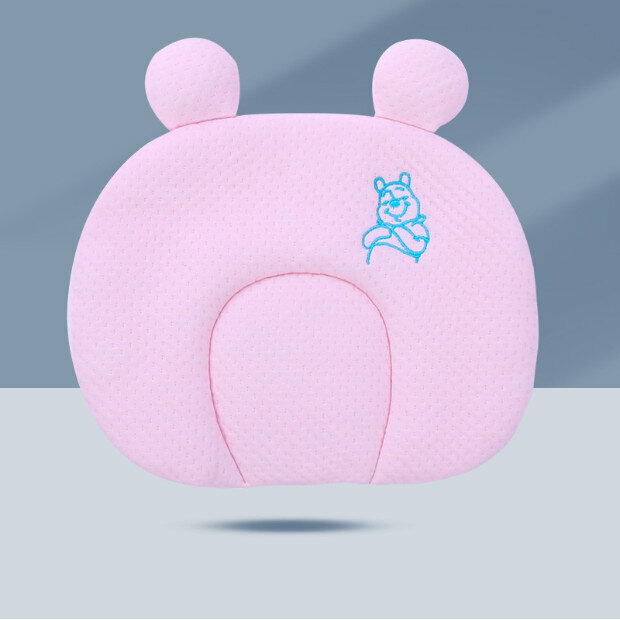 Hot selling baby pillow anti-eccentric shaped pillow (separate pink pillowcase size 28*26)