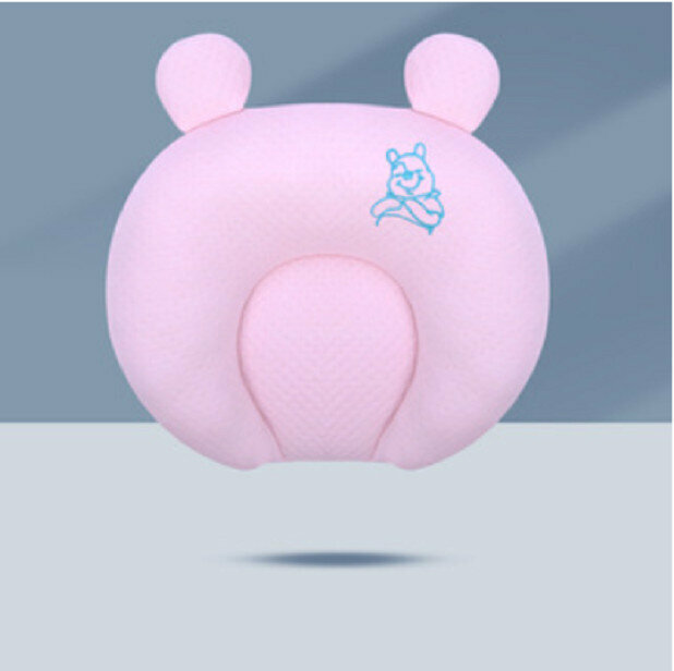 Hot selling baby pillow anti-eccentric head shaping pillow (pink latex size 28*26)