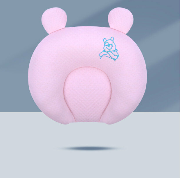 Hot selling baby pillow, anti-eccentric head shaping pillow (pink pearl cotton + adjustment column, size 28*26)
