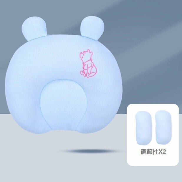 Hot selling baby pillow, anti-eccentric head shaping pillow (blue (pearl cotton) + adjustment column, specification 28*26)