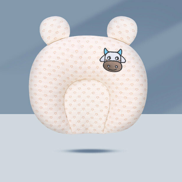 Hot selling baby pillow, anti-eccentric head shaping pillow (cartoon cow (pearl cotton) all-in-one, specification 28*26)