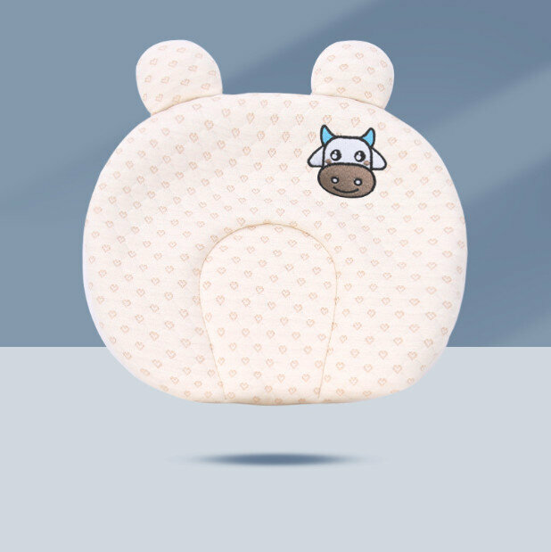 Hot-selling baby pillow, anti-eccentric head shaping pillow (cartoon cow individual pillowcase, specification 28*26)