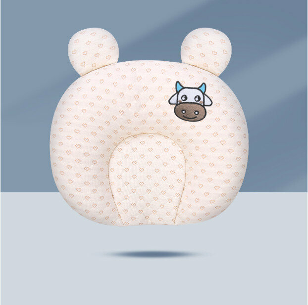 Hot selling baby pillow anti-eccentric shaped pillow (cartoon cow (latex) specification 28*26)