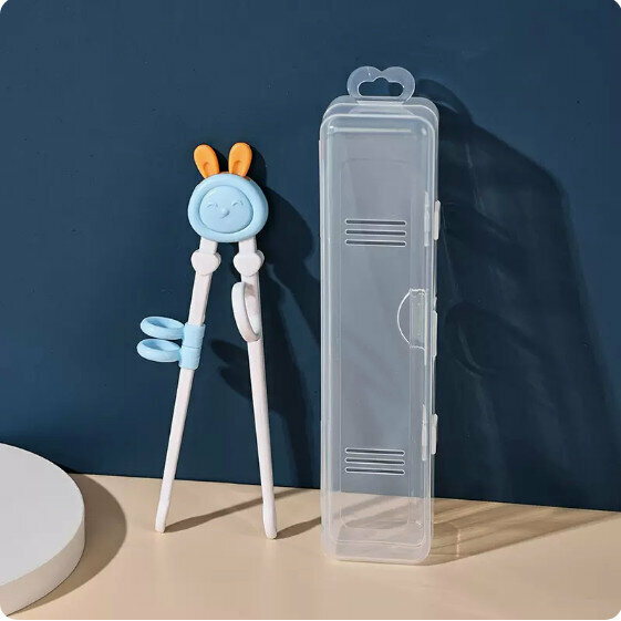 Hot selling children's training chopsticks (blue rabbit + storage box)