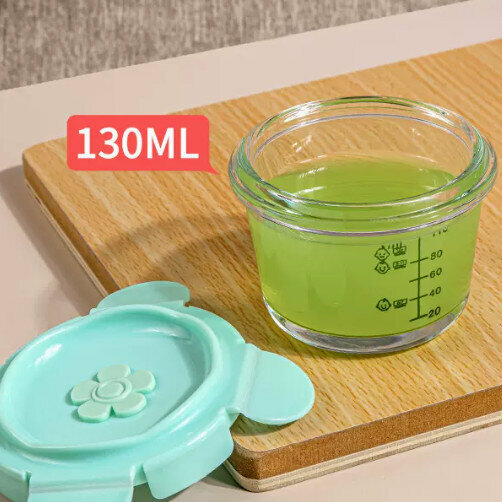 Popular baby food supplement box with glass compartment (green garden style [130ml])