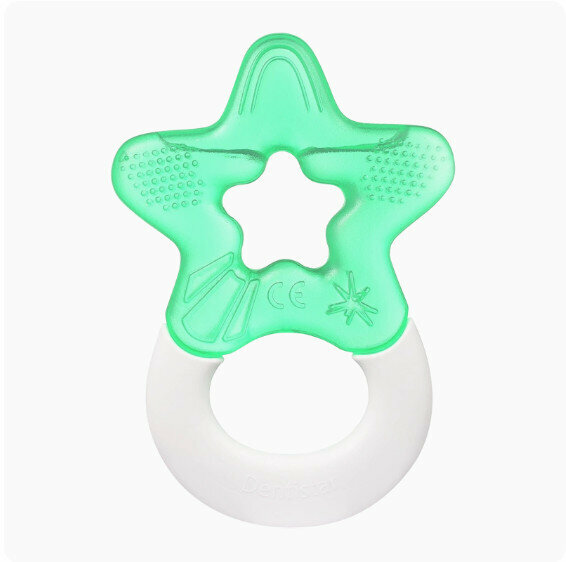 爆款嬰幼兒磨牙膠【注水按摩牙膠（耐溫50℃）-綠色 】【規格：10*7cm】