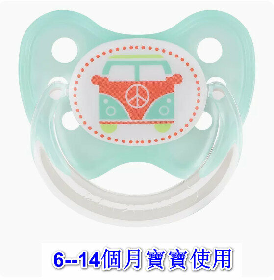 Popular infant pacifier [Green Mini Bus] [Applicable: babies 6-14 months old]