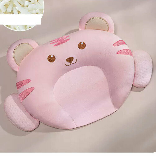 Popular baby pillow buckwheat shaped pillow (Pink Tiger [0-1 year old anti-head deflection] + adjustment column)