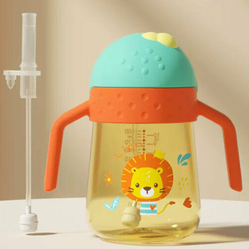 爆款嬰兒喝奶水杯奶瓶（裏瑟橙【300ml】【送替換吸管】）