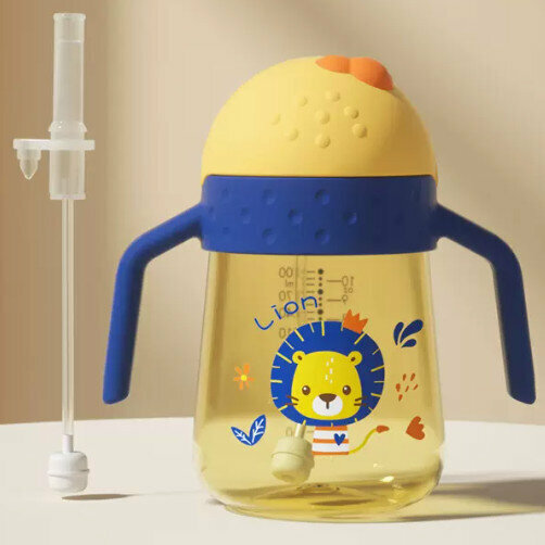 爆款嬰兒喝奶水杯奶瓶（格裏藍【300ml】【送替換吸管】）