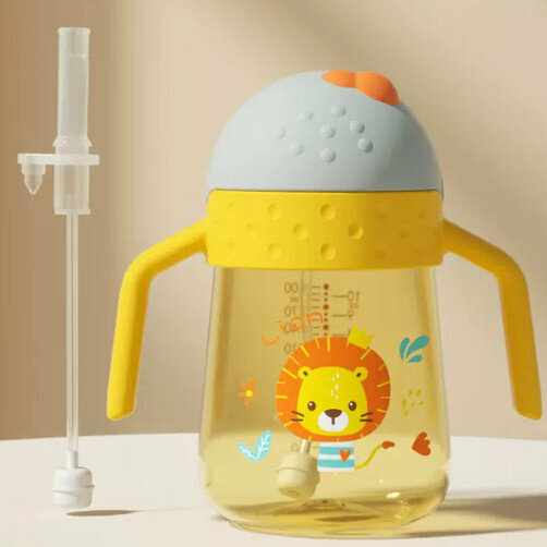 爆款嬰兒喝奶水杯奶瓶（克洛黃【300ml】【送替換吸管】）