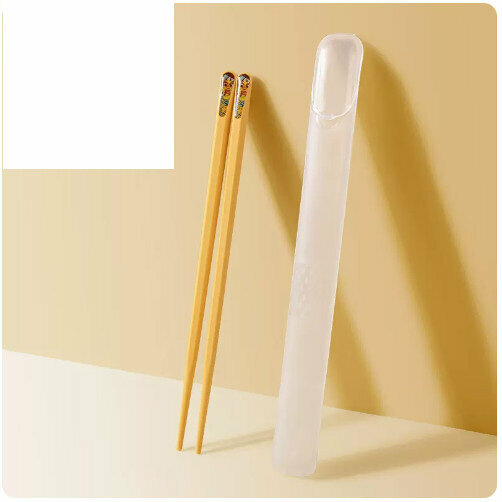 Popular children's chopsticks 6-12 years old (light yellow)