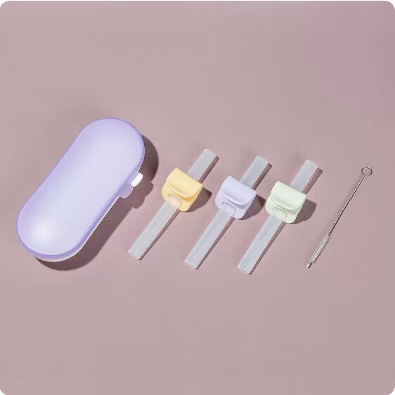 Popular model (pack of 3) baby feeding tube straw (storage box + straw brush)