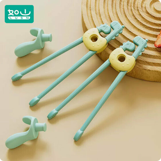 New style (pack of 2 pairs) dinosaur tiger mouth chopsticks (ink blue + ink blue)