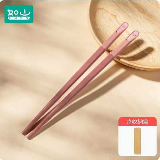 新款大童筷子（粉小豬+收納盒）