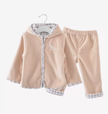 Hot selling baby autumn long-sleeved zippered hooded suit (CG111CG211 apricot) (size: 66.73CM (please contact customer service to confirm the delivery size after placing the order)