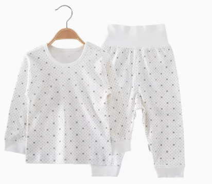 Hot selling baby autumn pure cotton long-sleeved suit (polka dot snowflake) (size: 66-85CM (please contact customer service to confirm the delivery size after placing the order)