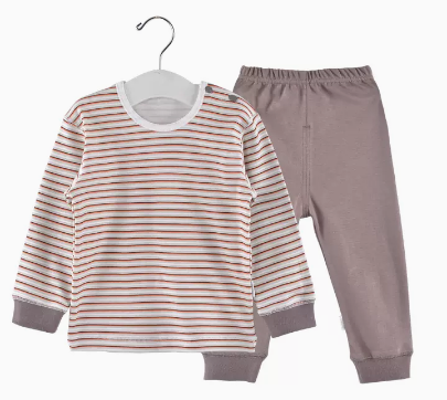 Hot selling baby autumn pure cotton long-sleeved suit (gray stripes) (size: 66-85CM (please contact customer service to confirm the delivery size after placing the order)
