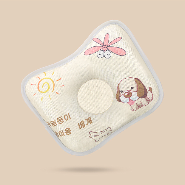 Hot selling baby pillow buckwheat ice silk shaped, sweat-absorbent and breathable (golden puppy (all-in-one) size: 28cm*20cm)