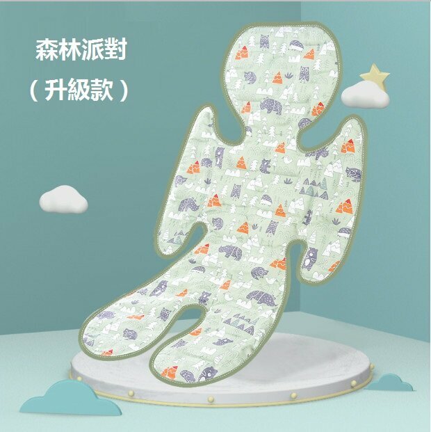 Hot selling baby stroller constant temperature gel ice pad cartoon cool baby seat cushion (forest party (upgraded version) size: 70*33)