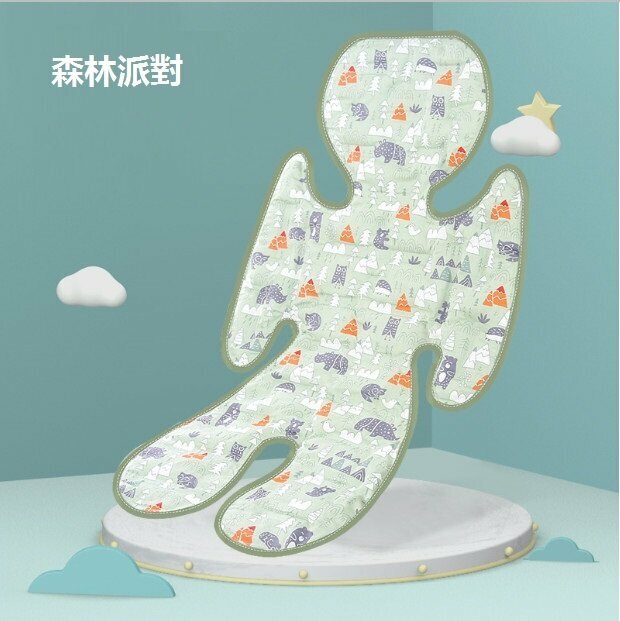 Hot selling baby stroller constant temperature gel ice pad cartoon cool baby seat cushion (forest party) size: 70*33)