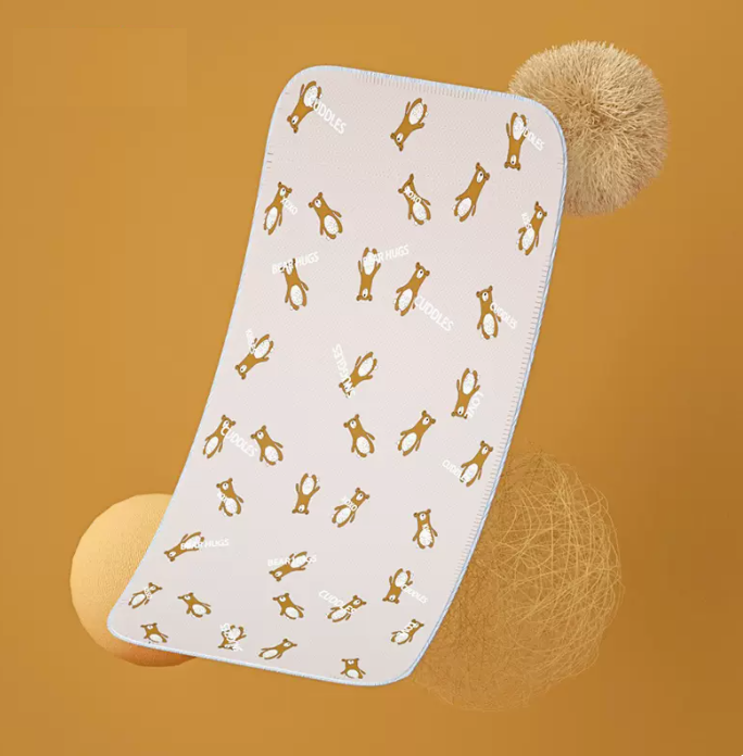 Hot selling baby ice silk mat (antibacterial and anti-mite [mat] bear) 100cm×56cm