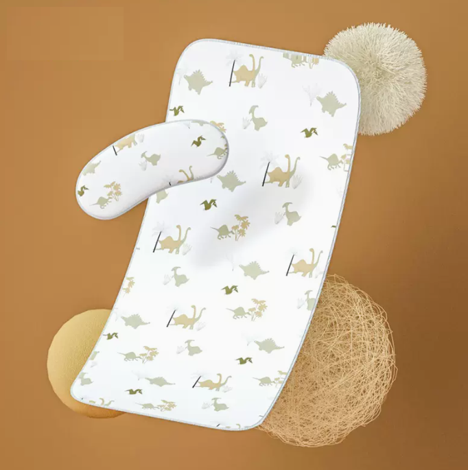 Hot selling baby ice silk mat (antibacterial and anti-mite [mat + pillowcase] dinosaur) 100cm×56cm
