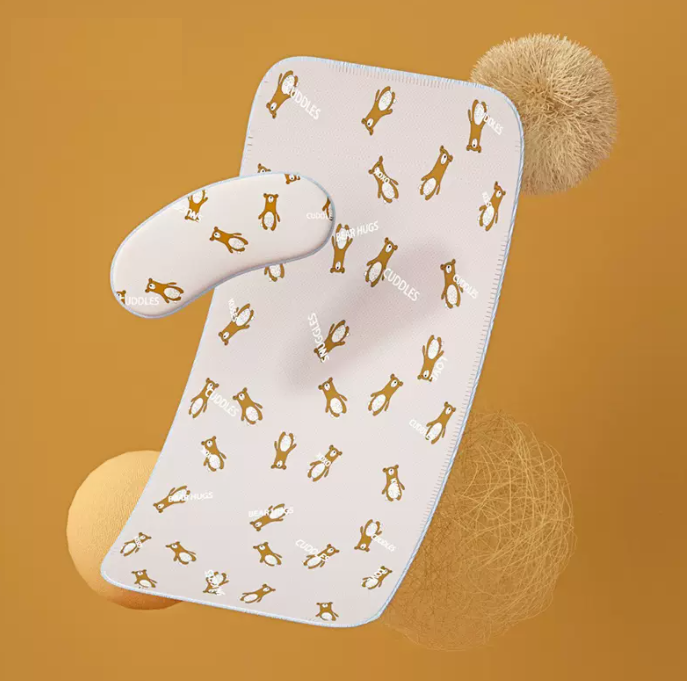 Hot selling baby ice silk mat (antibacterial and anti-mite [mat + pillowcase] bear) 120cm×65cm