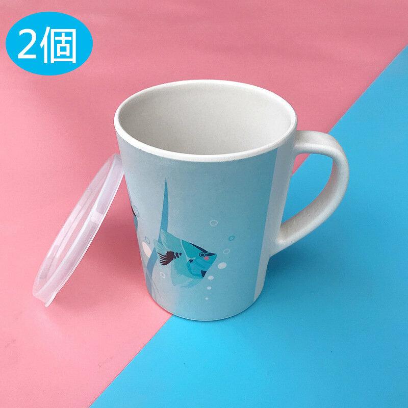 熱賣【2個裝】寶寶飲水杯(300ML藍魚）