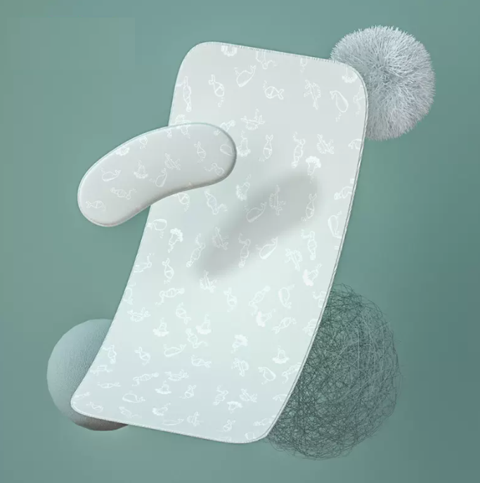 Hot selling baby ice silk mat (antibacterial and anti-mite [mat + pillowcase] ocean) 120cm×65cm