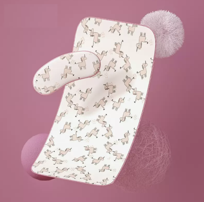 Hot selling baby ice silk mat (antibacterial and anti-mite [mat + pillowcase] unicorn) 120cm×65cm