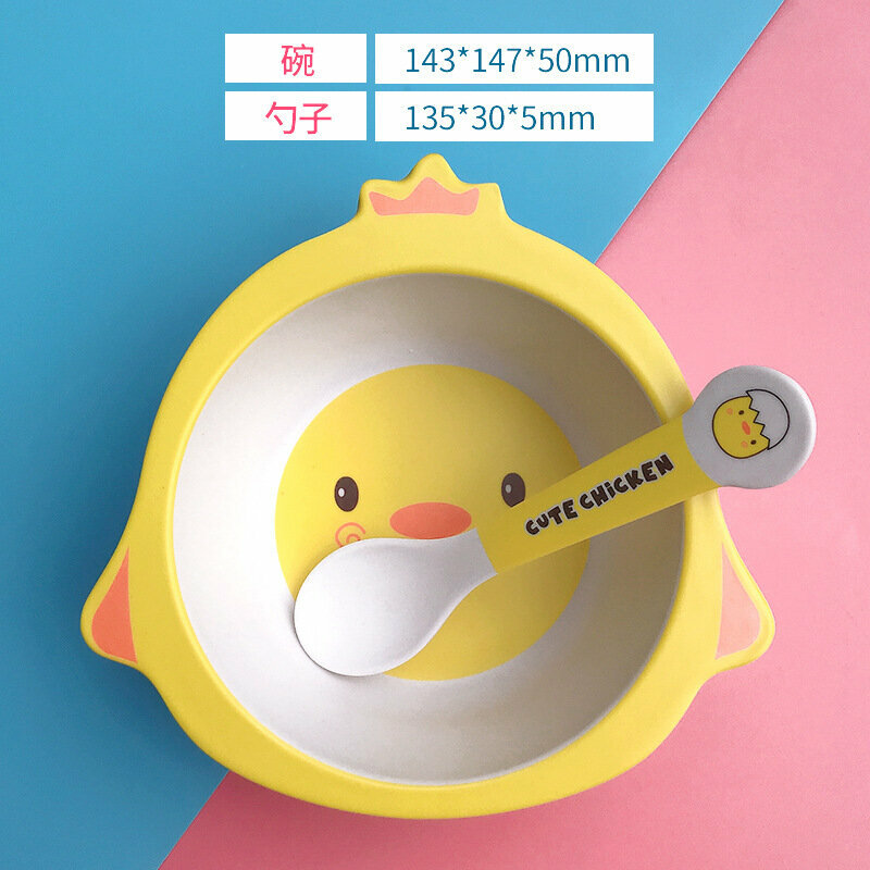 爆款寶寶餐碗套裝(046小雞碗勺)