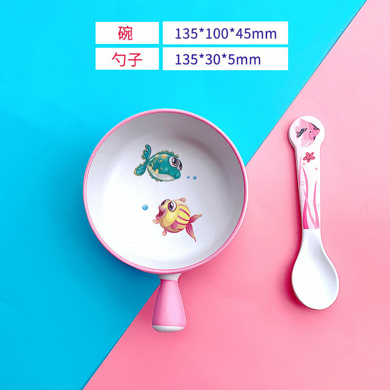 爆款寶寶餐碗套裝(圓柄碗勺小魚)