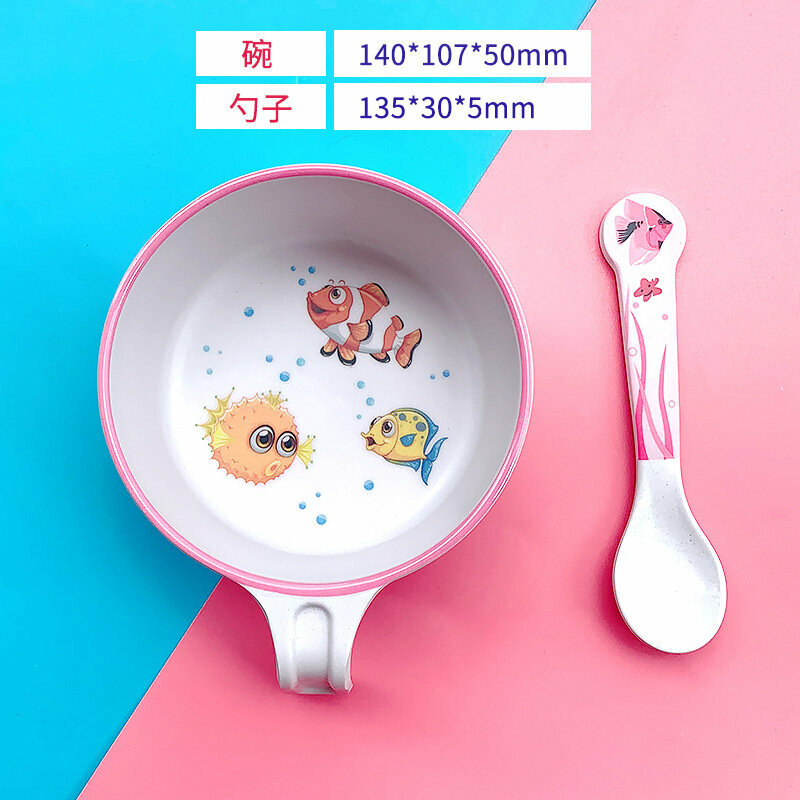 爆款寶寶餐碗套裝(單柄碗勺小魚)