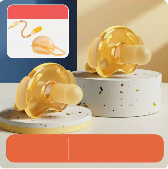 Popular all-in-one baby pacifier [pack of two per day + daily (storage box x 2 + anti-drop chain x 2)]