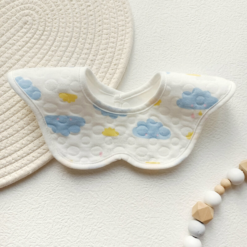 New baby cotton saliva wipes (Blue Cloud 1 pack, waterproof)