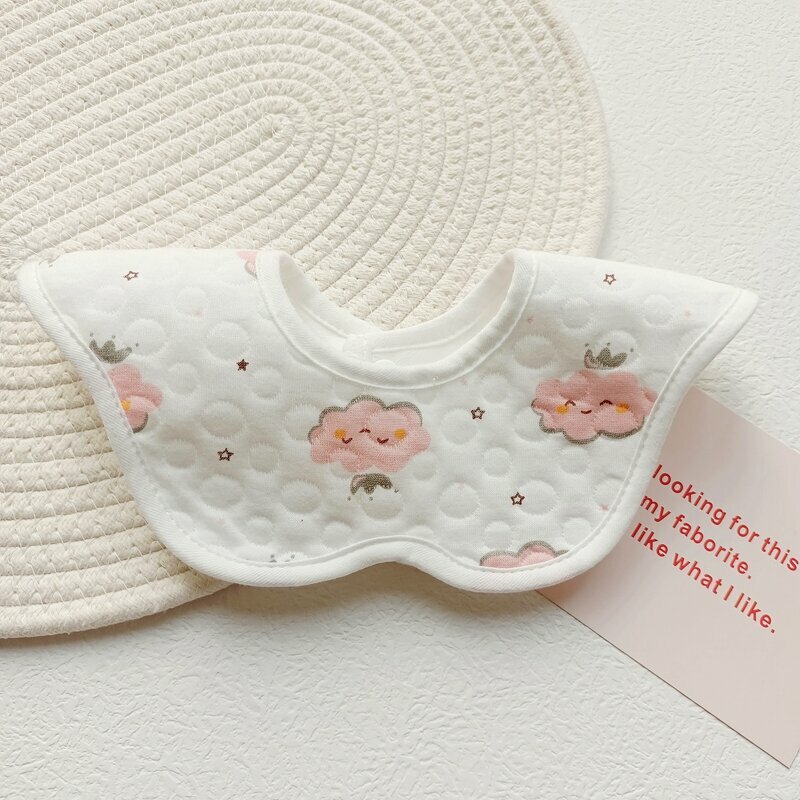 New baby cotton saliva wipes (Pink Cloud 1 pack, waterproof)