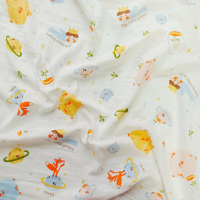 新款寶寶純棉紗布 包巾（王子星球細紗 110x110cm)