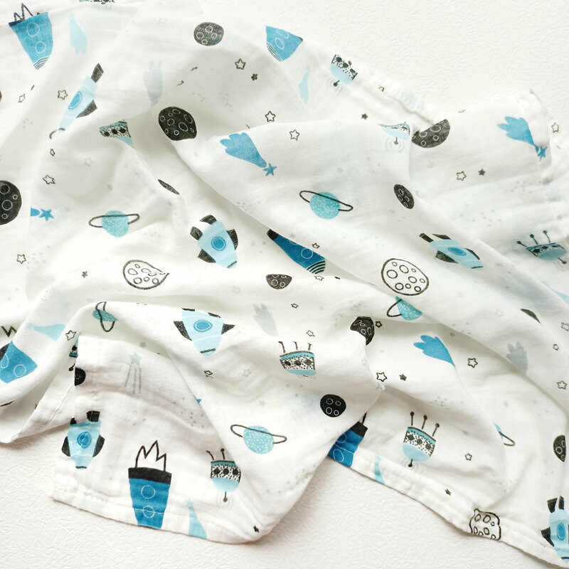 New baby pure cotton gauze wrap (Little Universe spun gauze 110x110cm)