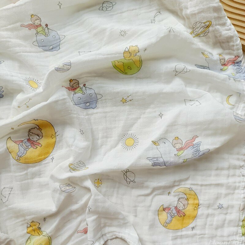 New baby pure cotton gauze wrap (interstellar travel gauze 110x110cm)