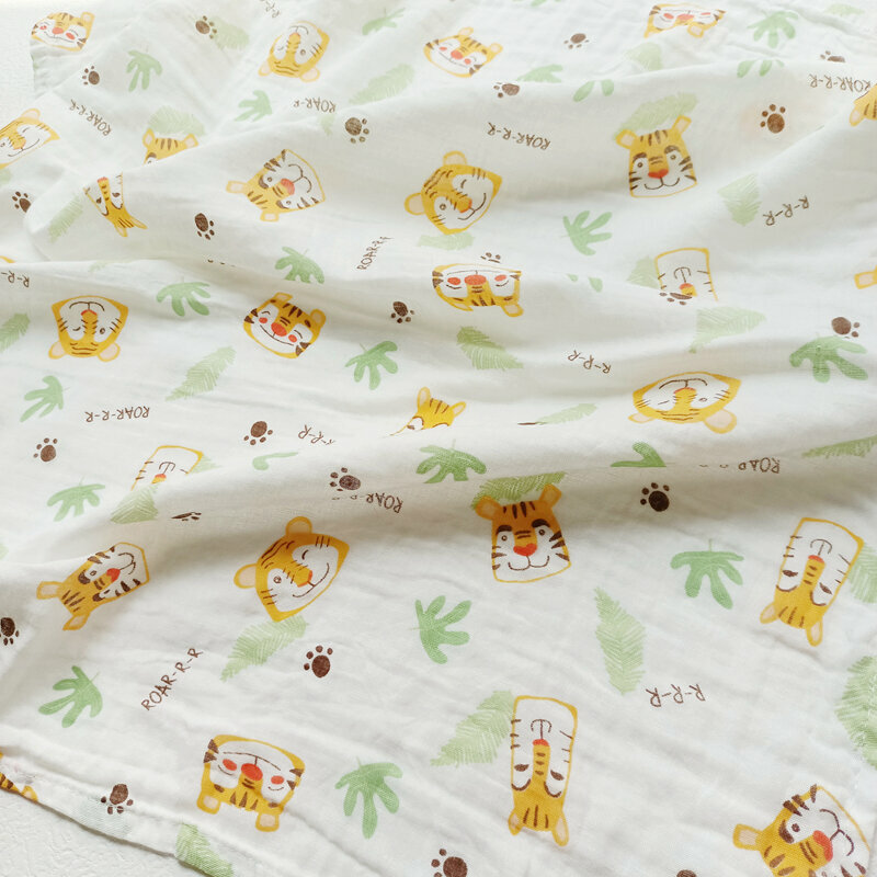 New baby pure cotton gauze wrap (leaf tiger spun gauze 110x110cm)