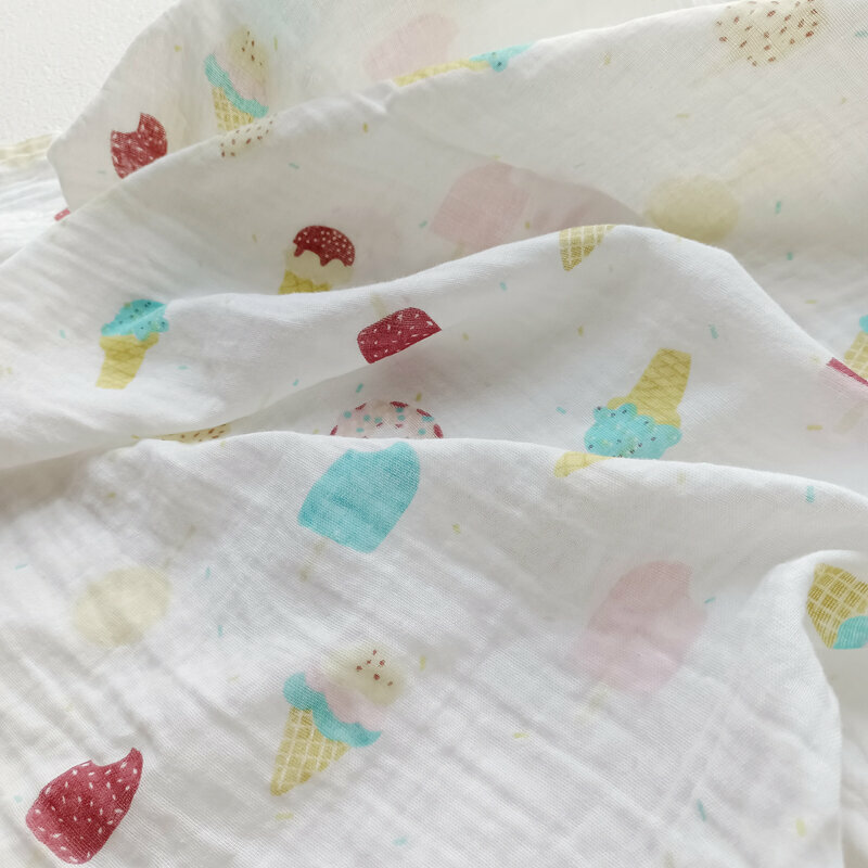 New baby pure cotton gauze wrap (cream gauze 110x110cm)
