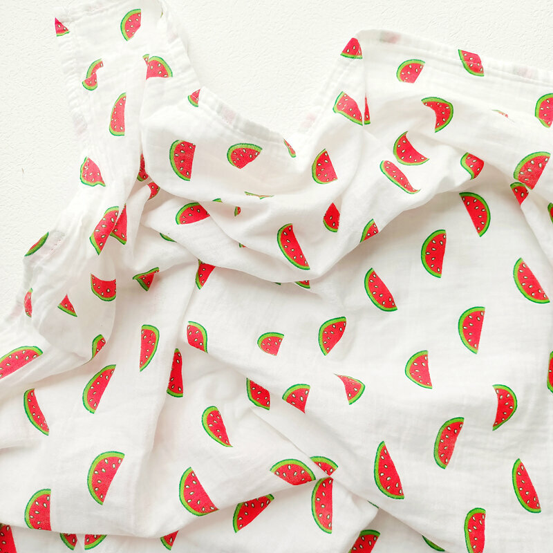 New baby pure cotton gauze wrap (pink watermelon gauze 110x110cm)